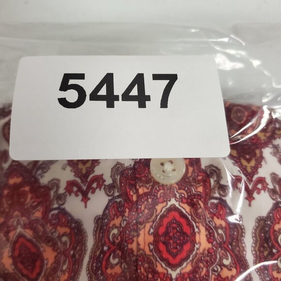 Lands End Womens No Iron Geometric Button Up Shirt Size 18 Pink Office Career - Picture 10 of 10